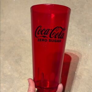 Coca‑Cola Zero Sugar Red Translucent Tall Plastic Cup